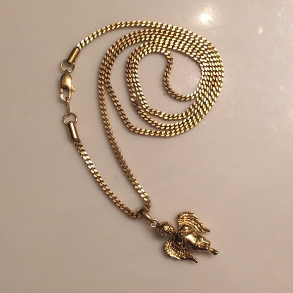 28” Gold plated Guardian Angel Chain - Picture 1 of 5